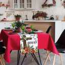 Christmas Poinsettia Cross Table Runner Pine Branch Burlap Table Runners, Winter Xmas Seasonal Coffee Table Center Decor for Home Kitchen Dining Party Indoor Outdoor 13x108 Inch