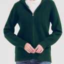 Tronjori Womens Zip up Hooded Cardigan Knitted Hoodies Raglan Sleeve Sweaters Jacket Outerwear Fall Winter (M)