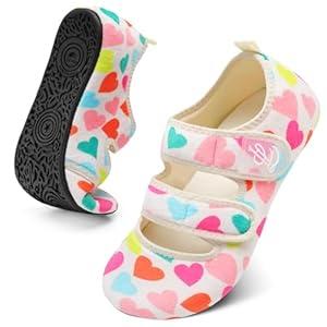 LeIsfIt House Slippers for Women Wide Diabetic House Shoes Adjustable Soft Slippers for Arthritis Edema Swollen Feet Slipper Socks with Rubber Sole Color Love 8-9 Women
