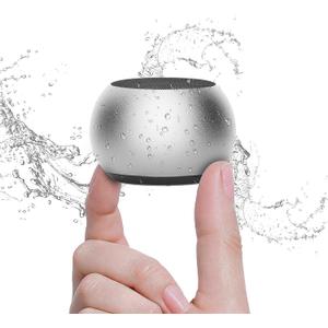 Small Speaker, Portable Bluetooth Speaker with Loud Stereo Sound and Robust Bass, Mini Speaker with Lanyard Easy to Carry, Brief Design, IPX7 Waterproof Speaker for Shower, Room, Hiking, Silver