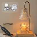 Candle Warmer Lamp, Candle Warmer lamp with Timer & Dimmer, candle warmer, Candle Lamp Warmer Adjustable Height, Dimmable Candle Warmer Lamp with Bulb*2, Natural Wood Base, Gifts for Mom Home Decor