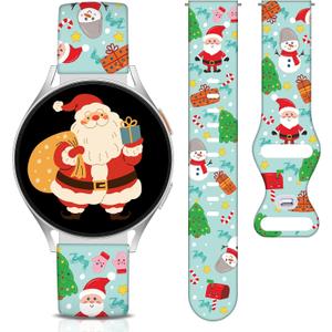 Holiday Watch Band Compatible with Samsung Galaxy Watch 6/5/5 Pro/4/3/6 Classic/4 Classic/Active 2/Active, 20mm Christmas Halloween Replacement Strap for Samsung Galaxy 40mm 41mm 42mm 44mm 45mm 46mm