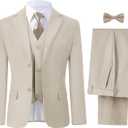 Boys' Suits Formal Tuxedo Slim Fit Boys Suit Set for Wedding Outfit Teen Boy Dress Clothes (16, Light Champagne)