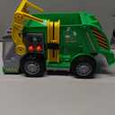 Maxx Action Large Motorized 19" Maxx Action Garbage Truck Toy Set with Lights and Sound Includes Dumpster, Trash Bin and Miniature Trash Pieces for Kids
