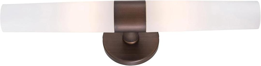 GEORGE KOVACS P5042-647B Saber Vanity Bath Light, 2-Light, 120 Total Watts, 4.75-in H x 20-in W, Painted Copper Bronze Patina