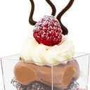 50 Pack 2.5 oz. Cube Mini Dessert Cups Transparent Clear Disposable Small Square Party Cups Shooter Cups for Weddings, Events, and Party Plastic Cups CMJJ