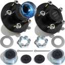 iBroPrat 2Sets 3500Lb Trailer Idler Hub Kits 5 Bolt 4.5, Trailer Idler 5 Lug Hub Kits Pre-Installed and Lubricated for 3500 lbs 1-1/16'' to 1-3/8'' #84 Spindle Tapered Axle