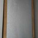 Kate and Laurel Cates Modern Farmhouse Barn Door Wood Framed Galvanized Metal Magnetic Memo Board, Rustic Brown (32" x 21.5")