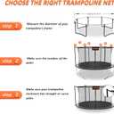 jumpfly 10/12/14FT Trampoline Net(Net Only),Trampoline Replacement Safety Enclosure,Fit for 8/6 Poles Round Frame Trampoline,Breathable&Weather-Resistant Trampoline Accessories with Adjustable Straps