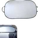Car Windshield Sun Shade, Sunproof Scratch-resistant Exterior Windshield Protector, Foldable Car Front Window Covers with Safety Strap, Universal for Most Vehicles (Silver)