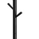 VASAGLE Solid Wood Coat Rack, Free Standing Tree-Shaped Coat Rack with 8 Hooks, 3 Height Options, for Clothes, Hats, Bags, Living Room, Bedroom, Home Office, Ink Black URCR001B01