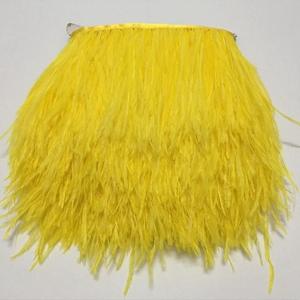 Shekyeon Ostrich Feather Trim Fringe used Wedding Sewing Crafts Costumes Decoration Pack of 2 yards(yellow)