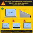 Compatible with 12.4 inch Microsoft Surface Laptop Go 3 Go 2 Go 1 Models: 1943 20132023 2022 2020 Release, Plastic Hard Shell Case with Keyboard Cover & Screen Protector, Sparkly Pink