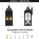 17-Inch Dusk to Dawn Outdoor Wall Lights, Black Exterior Lantern