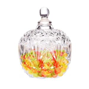 32oz Large Crystal Candy Jar with Lid, 950ml Glass Candy Dish Decorative Covered Glass Jar, Covered Cookie Bowls for Buffet, Party, Wedding, Home Decoration