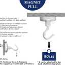 Magnetic Hooks Refrigerator,Cruise Ship Accessories, 80LBS Super Magnets with Neodymium Rare Earth for Hanging, Door Holder, Keys, Home, Office, Refrigerators, BBQ, Pack of 5.