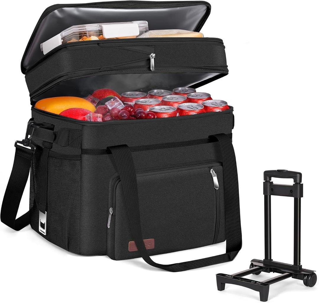MIYCOO Cooler Bag Double Deck - 60 Can Leakproof Insulated Portable Soft Lunch Cooler, Extra Large Expandable Ice Chest Cooler for Beach, Picnic, Camping, Shopping