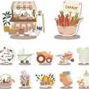 3 x 24PCS Locally Grown Baby Shower Wooden Table Decorations Farmers Market Themed Wood Centerpieces Fall Vegetable Fruit Harvest Table Decor for Gender Reveal Welcome Baby Shower Party Favor