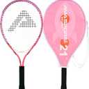 AMA SPORT Kids Tennis Racket 21 Inch Tennis Racket for Kids Girls Beginners Starter Junior Pink Racquet with Shoulder Strap Bag (Age 5-6)