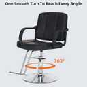 Zevemomo Barber Salon Chair for Hair Stylist, Heavy Duty Hydraulic Pump with 360° Swivel, Adjustable Height Spa Beauty Equipment for Barbershop, Home 350LBS Capacity, Black