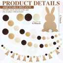 Boao 3 Pcs Easter Bunny Felt Banner with String 8 Pom Pom Balls Banner with Felt Bunny Farmhouse Easter Tree Decorations for Mantle, Indoor Holiday Birthday Party Supplies(Brown Color)