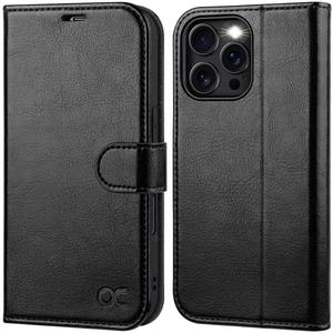 OCASE Compatible with iPhone 16 Pro Max Wallet Case, PU Leather Flip Folio Case with Card Holders RFID Blocking Kickstand [Shockproof TPU Inner Shell] Phone Cover 6.9 Inch 2024, Black