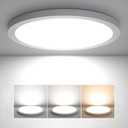 18 Inch Round LED Ceiling Light with Triac Dimming & 3 CCT Options (3000K/4000K/6500K) - 36W Super Slim Flush Mount Panel for Bedroom, Kitchen, Hallway, Garage & Office