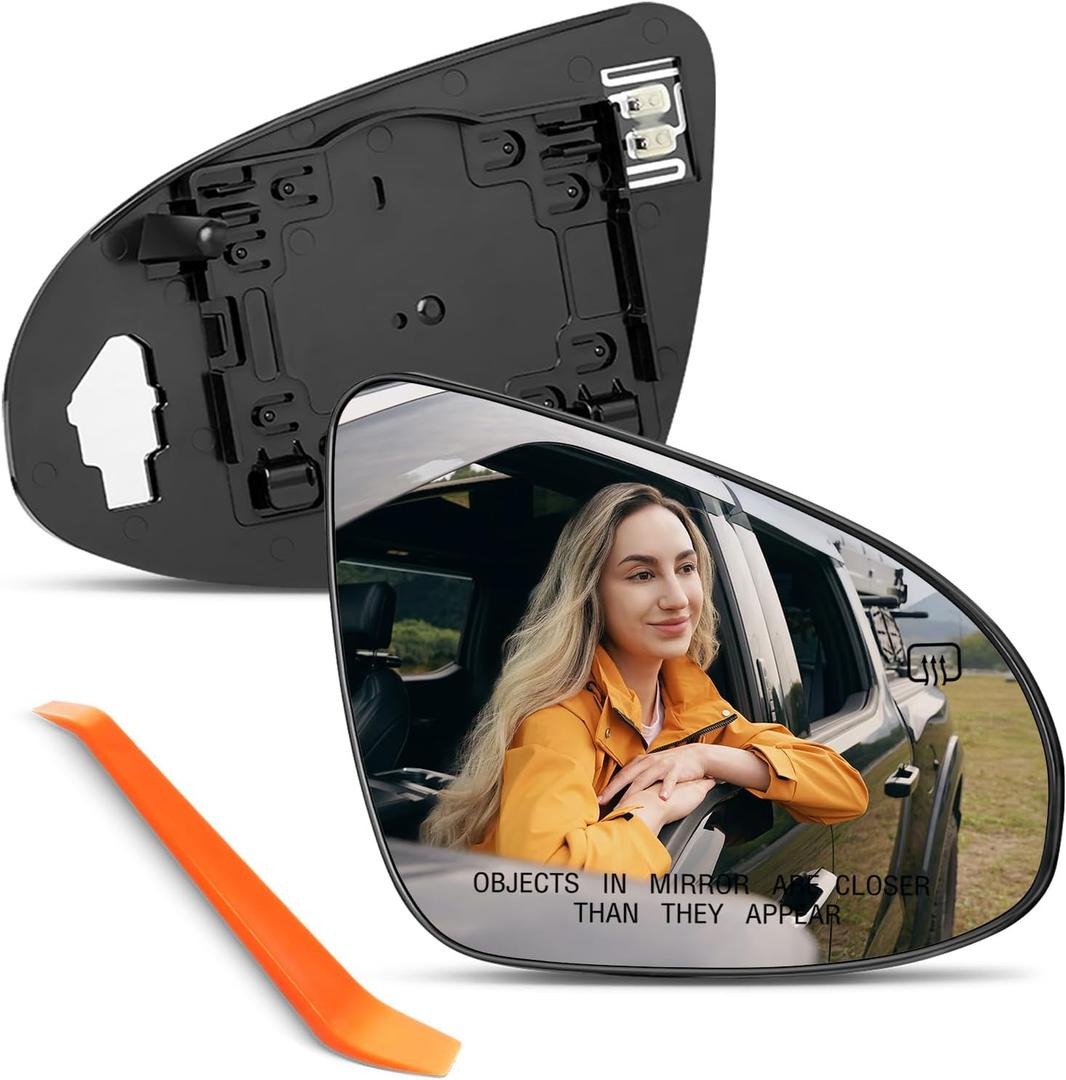 Passenger Side Mirror Replacement for Toyota Camry 2012 2013 2014 2015 2016 2017, Avalon Hybrid 2013-2018, Right Side View Mirror Glass with Backing Plate, Power Heated