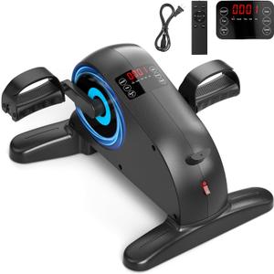 Motorized Under Desk Bike Pedal Exerciser, LUBBYGIM Electric Mini Exercise Bike for Seniors Rehab Training, Arm/Leg Fitness & Physical Therapy, 12 Adjustable Speed & 2025 Upgraded Version