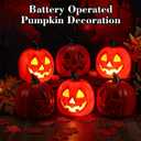 6 PCS 8.5 Inch Halloween Plastic Jack O Lantern Pumpkins Face LED Lighted Battery Operated Pumpkin Decoration Light Up Jack-o Lantern for Indoor Yard Lawn Garden Party Outdoor Porch (Orange)