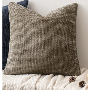 MIULEE Couch Throw Pillow Covers 18x18 Inch Neutral Soft Decorative Chenille Pillow Covers Farmhouse Accent Cushion Covers for Boho Home Decor Sofa Bedroom Living Room
