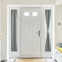 NICETOWN Grey Linen French Door Curtains, Privacy 100% Blackout Window Curtains Panel, Front Door Shade for Window Covering for Bedroom, W25 x L40 Inch, 1 Panel, Grey
