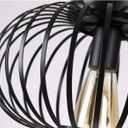 Industrial Semi-Flush Mount Ceiling Light,Black Metal Cage Ceiling Light Fixture for Kitchen,Bedroom,Hallway,Entryway,Dining Room,Farmhouse Lighting