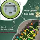 Set of 3 Retro Hand-Painted Tabletop Christmas Trees - 8", 10", 12" LED Lighted Decor, Battery Powered Vintage Mini Trees for Mantel, Shelf, Desktop Holiday Decor