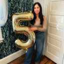 60 Balloon - Champagne Gold Birthday Number Balloons, 40 Inch Decorations