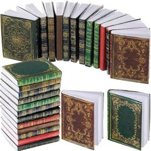 Skylety 24 Pieces 1:12 Scale Miniatures Dollhouse Books Assorted Miniatures Dollhouse Accessories Small Books Decoration Accessories Doll Toy Supplies(Classic Style)