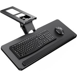 ErGear Keyboard Tray Under Desk, Height Adjustable Mouse & Keyboard Tray with Swivel & Tilt, Ergonomic Sliding KeyboardTray Slide Out for Typing, Black, 25"W x 9.8"D