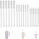 18 Pack Extended Handle Straw Cleaner Brushes | Reusable Deep Cleaning Brushes for Glass, Metal Drinking Straws, Tumblers and Narrow Mouth Water Bottles