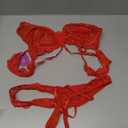 Avidlove Lace Scallop Lingerie Set for Women Wireless Strappy Ruffle Bra and Panty Sets (Red, L)