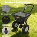 Broadcast Spreader, Capacity Lawn Spreader & Fertilizer Spreader, Rustproof Poly Hopper, Adjustable Drop Rate, All-Terrain Pneumatic Tires, Epoxy-Coated Frame for Lawn Care (80lb)