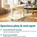 FurHaven 17.3" Tall Cat Scratching Post Tower for Indoor Cats, Sisal Cat Tree, Tiger Tough Hammock Interactive Playground, Toys & Perches for Cats, Sisal, Cream