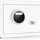 TIGERKING 1.2 Cu Ft Small Safe Box, White Security Safe with Digital Keypad, 2-Bolt Anti-Theft Locking Bolts, Removable Shelf, Easy Setup for Closet, Apartment, Dorm, Home Office