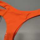 SherryDC Women's Sexy Cheeky Thong Brazilian Cut Low Rise High Leg Bikini Bottom (Orange, M)