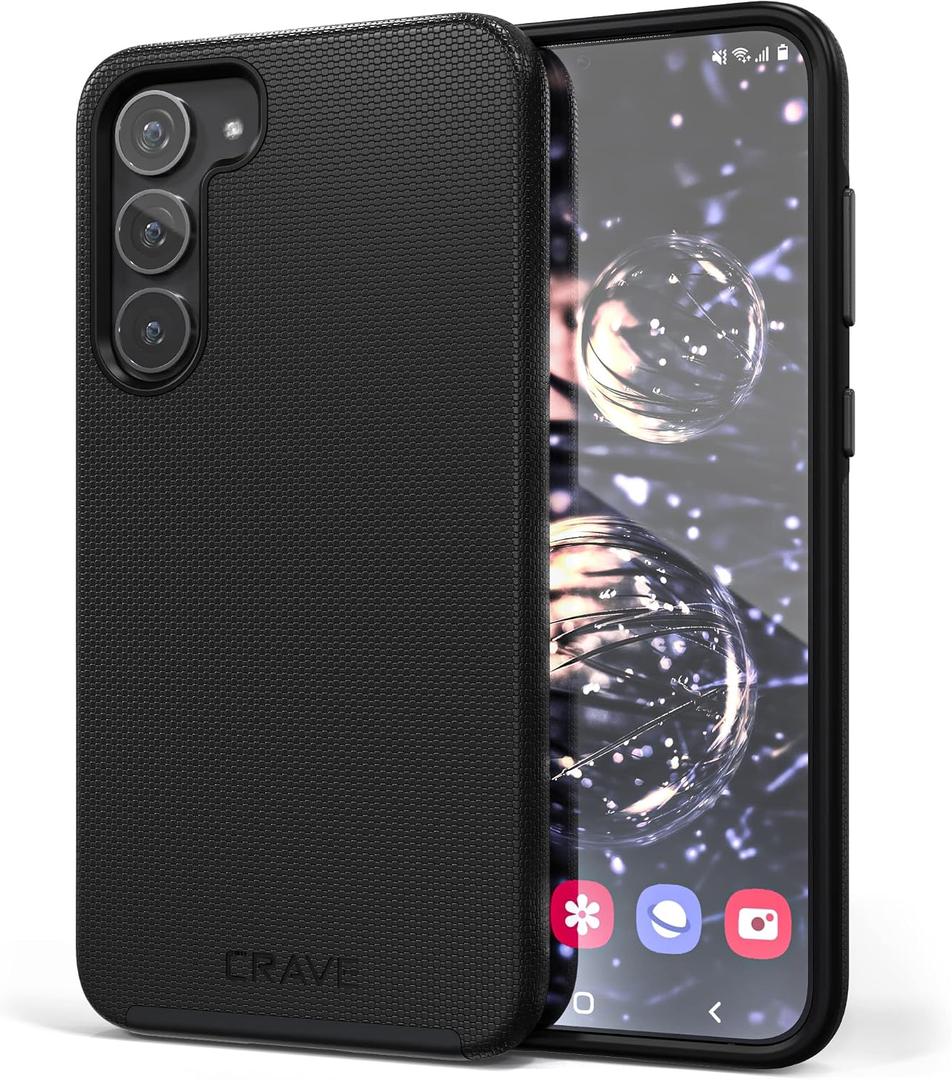 Crave for Samsung Galaxy S23 Plus Case, Shockproof Protection Dual Layer Case for Samsung Galaxy S23 Plus (6.6 inch) - Black