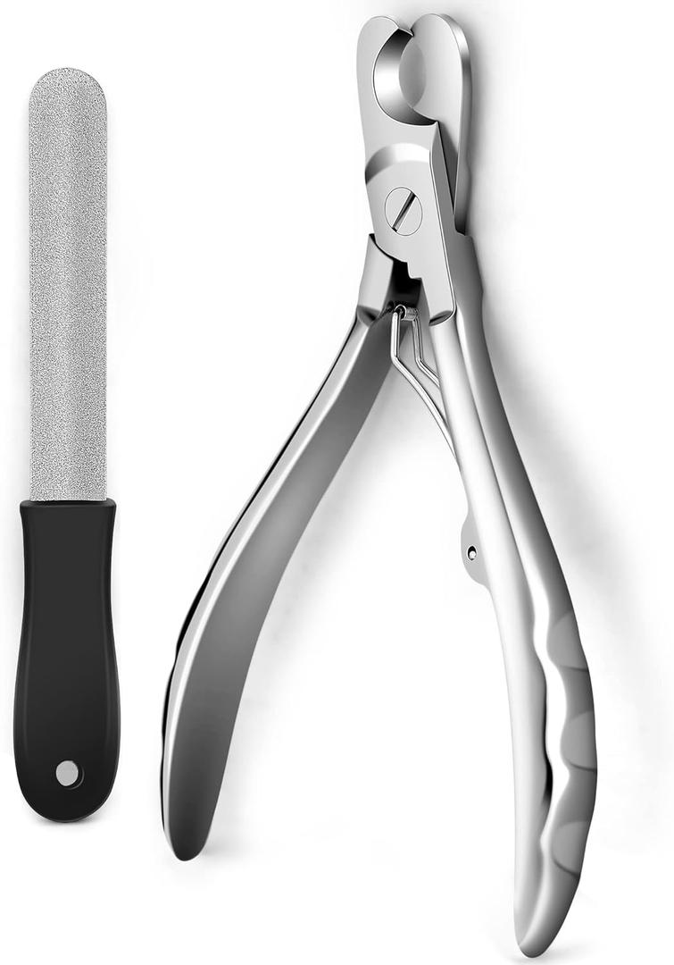 Gobeigo Upgrade Wide Open Dog Nail Clippers for Large Dogs Cut Like Butter, Heavy Duty Dog Nail Trimmer Full Metal Razor Sharp Professional for All Dogs Cats with Thick Toenail (Silver)