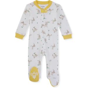 Burt's Bees Baby baby boys Play Pajamas, 100% Organic Cotton One-piece Romper Jumpsuit Zip Front Pjs and Toddler Sleepers, Billy Goat Cloud, 3 Months US
