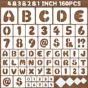 160Pcs Letter and Number Stencils Set for Painting,4&3&2&1Inch Reusable Alphabet Numbers Symbols Stencils Kit,Large&Small Plastic Stencils on Chalkboard Wood Signs Walls Fabric DIY Art Craft Project