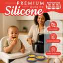 Gourmia Air Fryer Accessories Set - 3 Piece Silicone, Liner, Egg Bite Cooker, 7-Hole Cupcake Mold, BPA-Free, Nonstick, Heat Resistant 445F, Dishwasher Safe, Food Grade