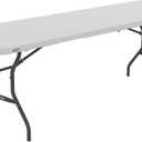 LIFETIME 8-Foot Fold in Half Table, Light Commercial, White Granite