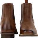 J's.o.l.e Ankle Cowboy Boots for Men Square Toe Chelsea Boots Mens Casual Retro Stylish Boots Size 9